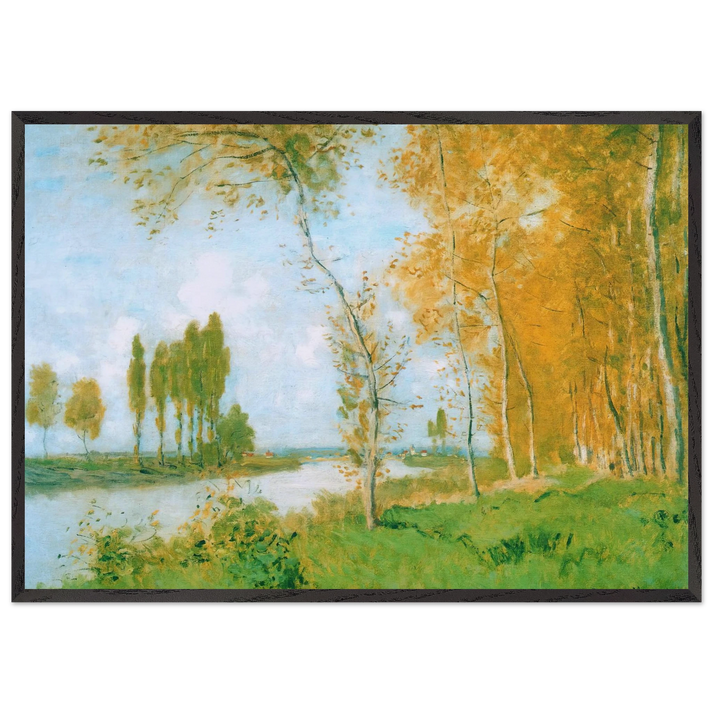 The Spring in Argentuil - claude monet 70x100 cm / 28x40 inches Framed Art Print – Black Wooden Frame