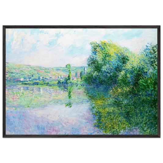 The Siene at Vetheuil - claude monet Framed Art Print – Black Wooden Frame - Default Title - -Framed Art Print