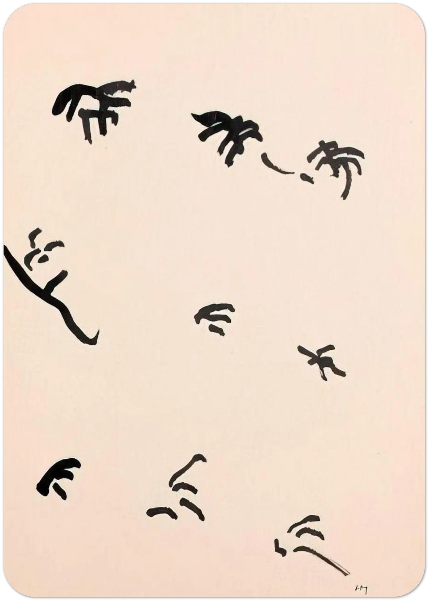 Mouvement - 1950 By Henri Michaux Pack of 10 Post Cards | Henri Michaux Post Cards | A6 (10.5 x 14.8 cm) - 4.1 x 5.8 inches