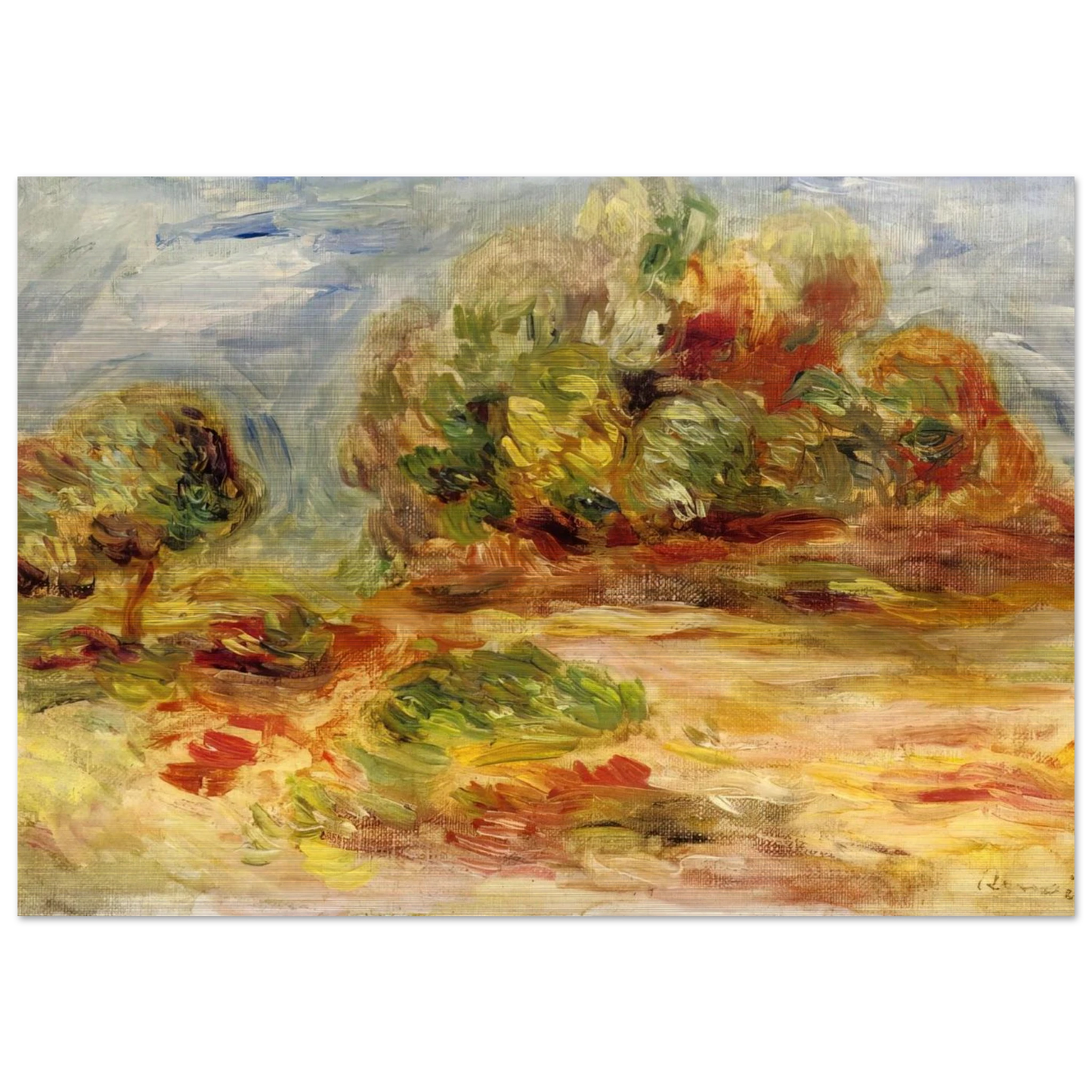 Cagnes Landscape - Pierre-Auguste Renoir Brushed Aluminum Print - 70x100 cm / 28x40 inches | Pierre-Auguste Renoir Aluminum Print | Pierre-Auguste Renoir Prints