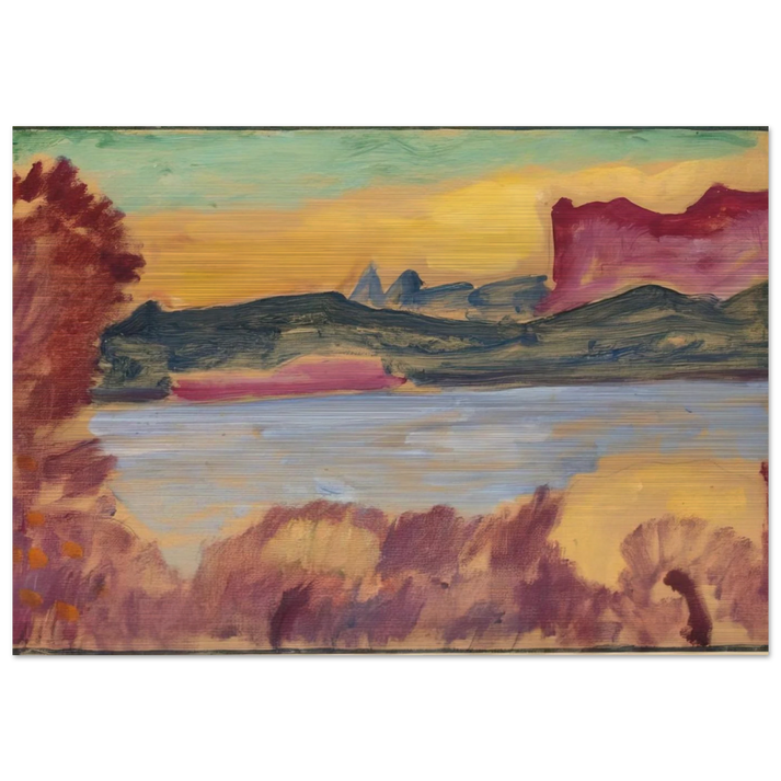 LANDSCHAFT GENFER SEE 1915 - Alexej von Jawlensky Brushed Aluminum Print - 70x100 cm / 28x40 inches | Alexej von Jawlensky Aluminum Print | Alexej von Jawlensky Prints