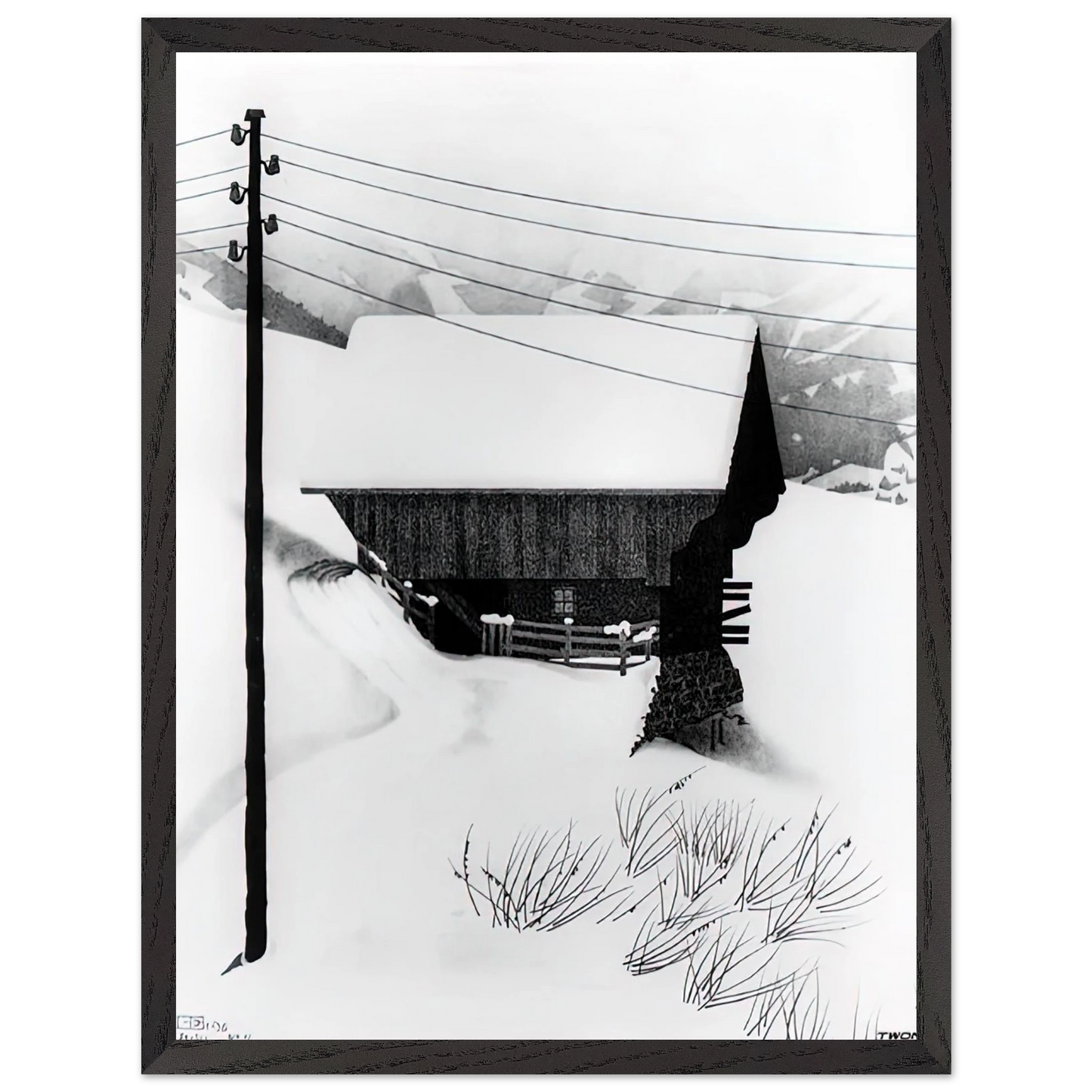 MC Escher - SNOW Wall Art - 30x40 cm / 12x16 inches - Fine Art Poster - -