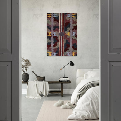 Corkwood Dreaming - 1996 - Clifford Possum Tjapaltjarri Brushed Aluminum Print - 70x100 cm / 28x40 inches | Clifford Possum Tjapaltjarri Aluminum Print | Clifford Possum Tjapaltjarri Prints