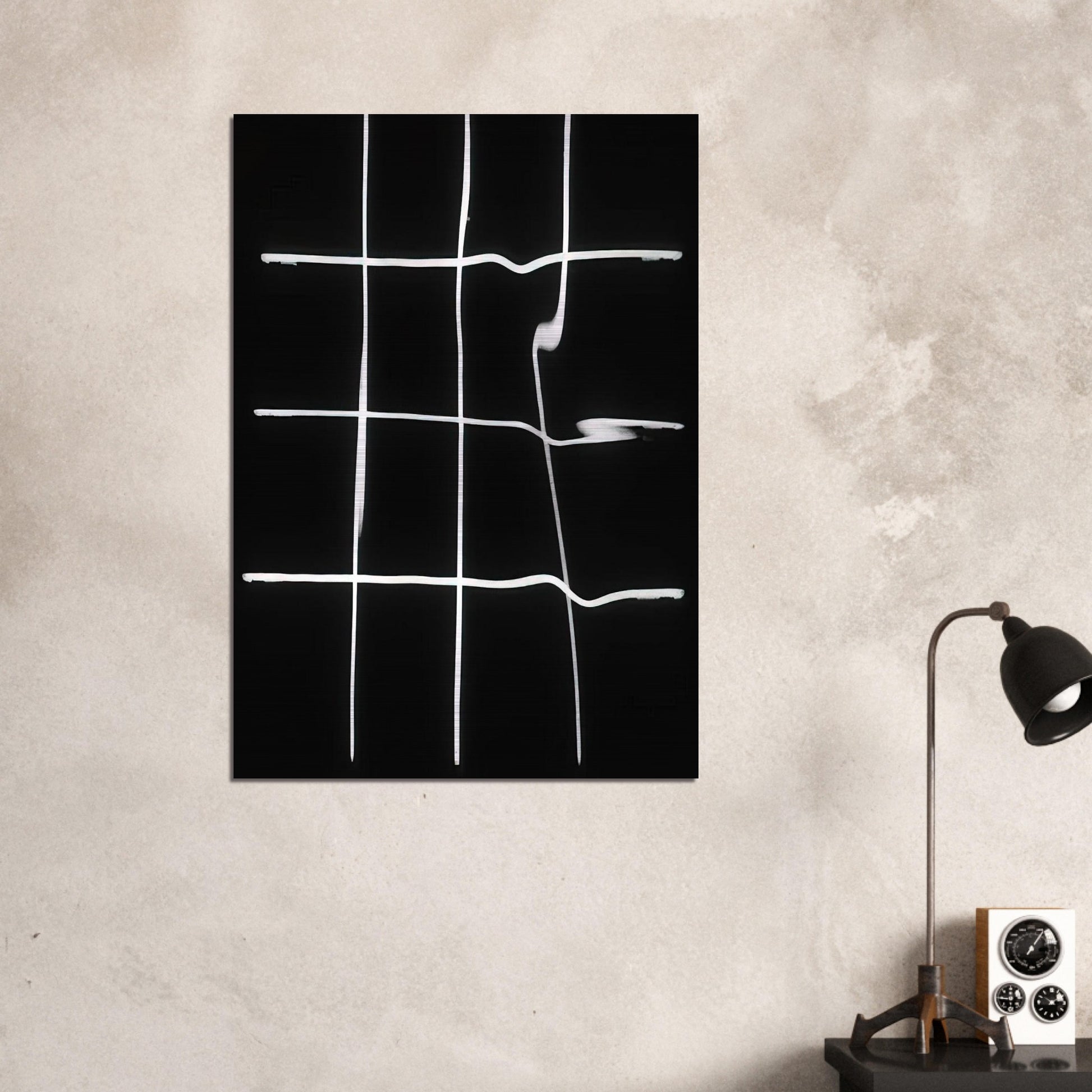 Reflections in water deformed by the spectator - 1964 - Francois Morellet Brushed Aluminum Print - 70x100 cm / 28x40 inches | Francois Morellet Aluminum Print | Francois Morellet Prints
