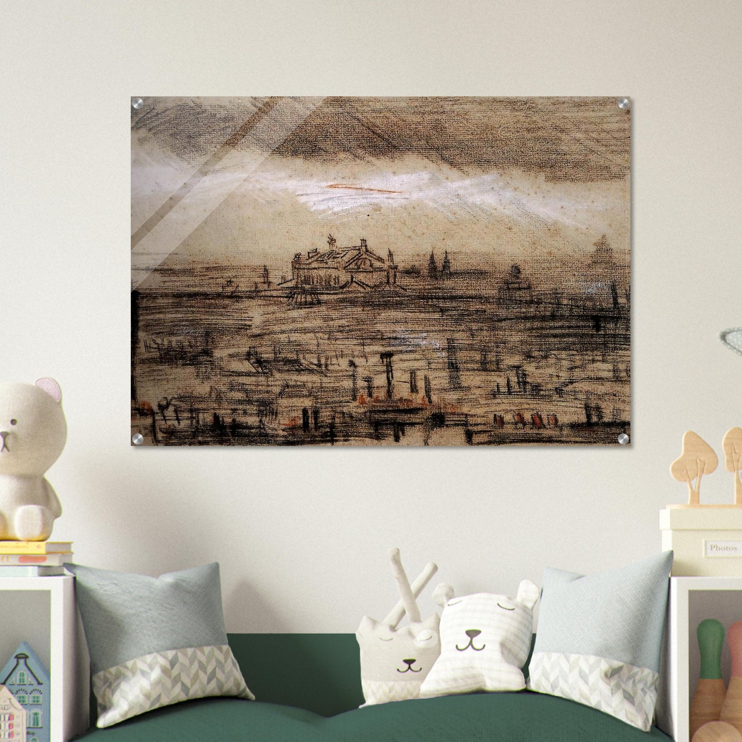 A View of Paris with the Op - Vincent van Gogh Acrylic Print - 70x100 cm / 28x40″ inches | Vincent van Gogh Wall Art | Vincent van Gogh Prints