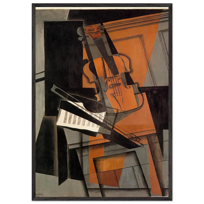 THE VIOLIN 1916 N2 - Juan Gris 70x100 cm / 28x40 inches Framed Art Print – Black Wooden Frame