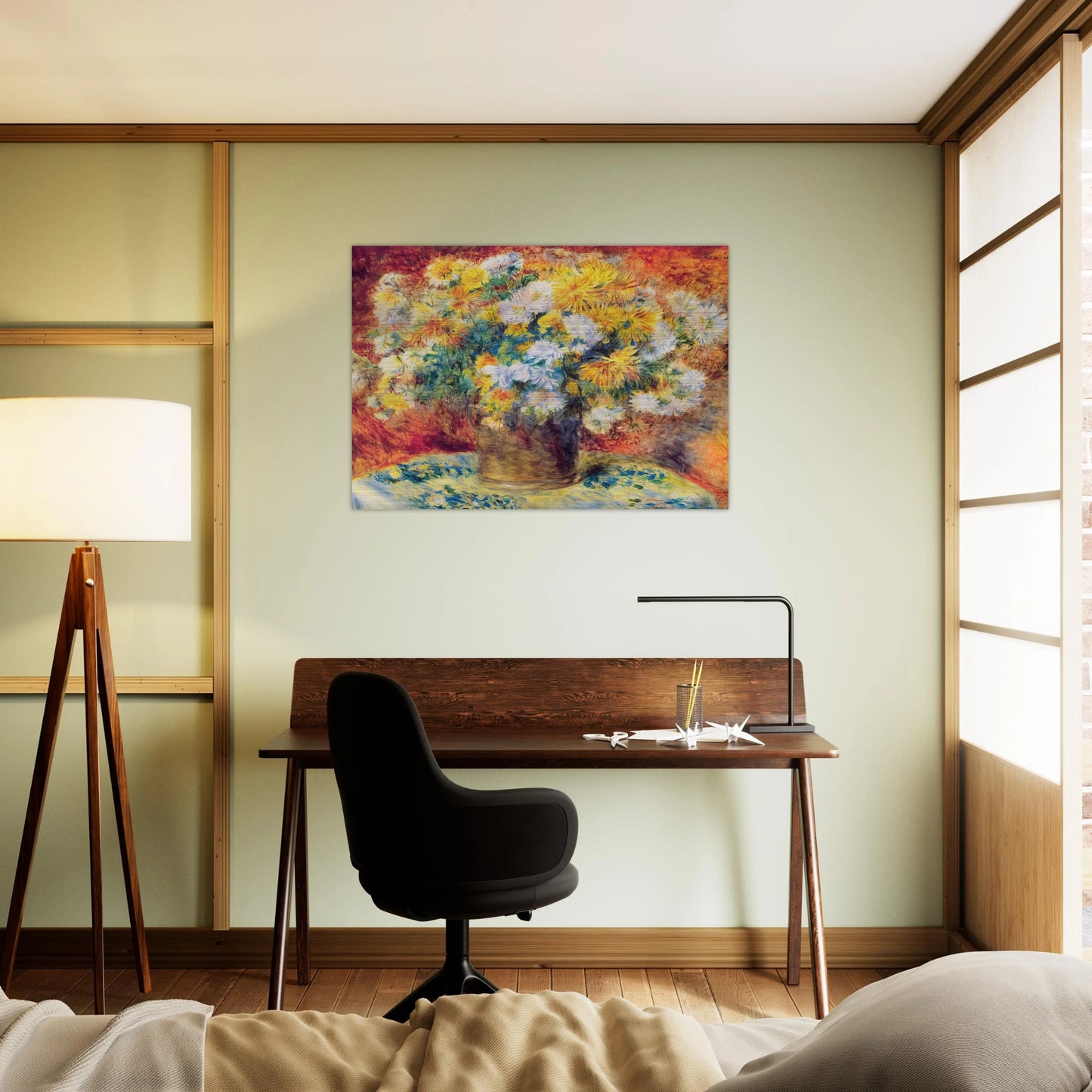 Chrysan the mums - Pierre-Auguste Renoir Brushed Aluminum Print - 70x100 cm / 28x40 inches | Pierre-Auguste Renoir Aluminum Print | Pierre-Auguste Renoir Prints