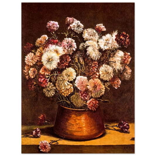 Giorgio de Chirico - STILL LIFE WITH FLOWERS IN COPPER BOWL Fine Art Poster - Default Title
