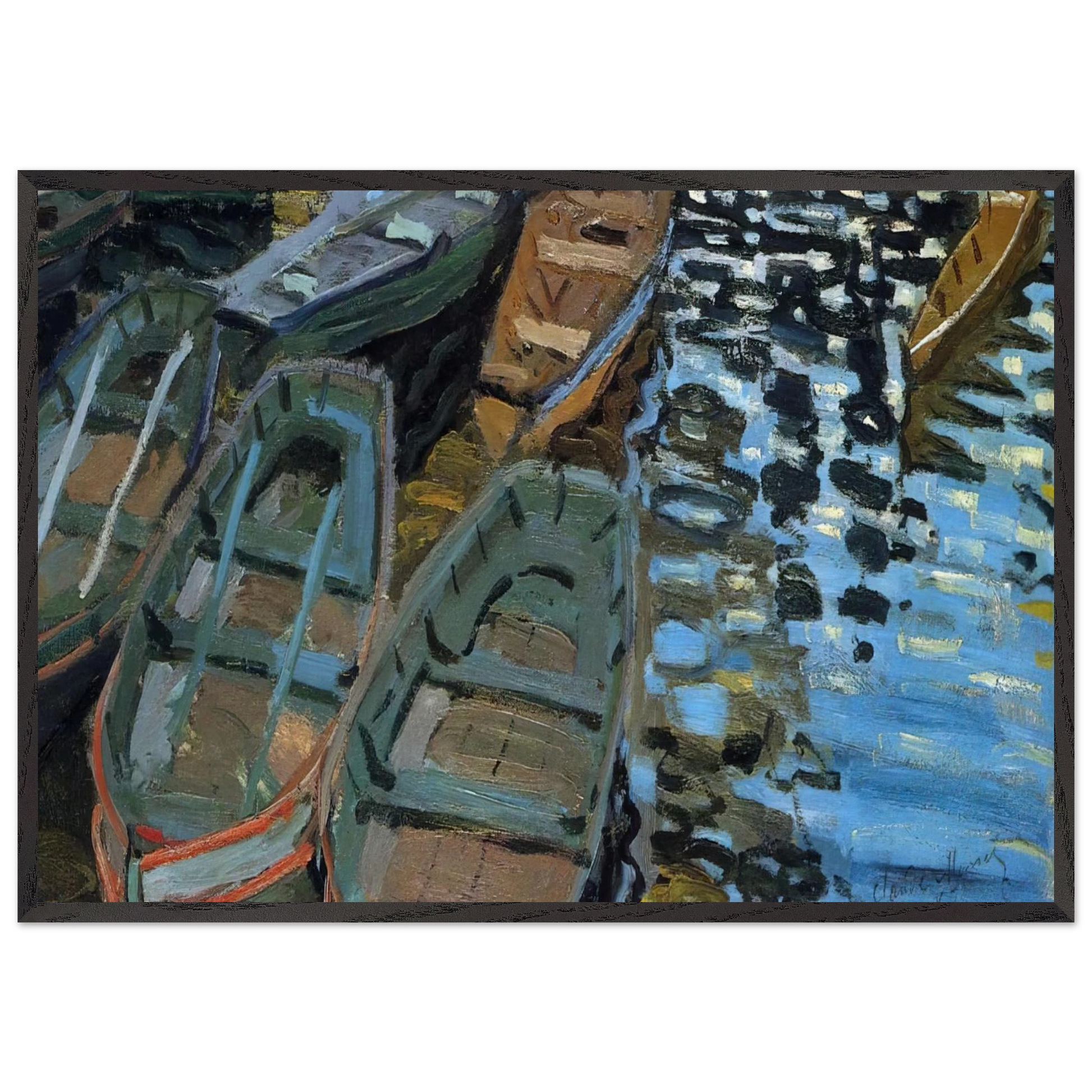 Bathers at La Grenouillere - claude monet Framed Art Print – Black Wooden Frame - Default Title - -Framed Art Print