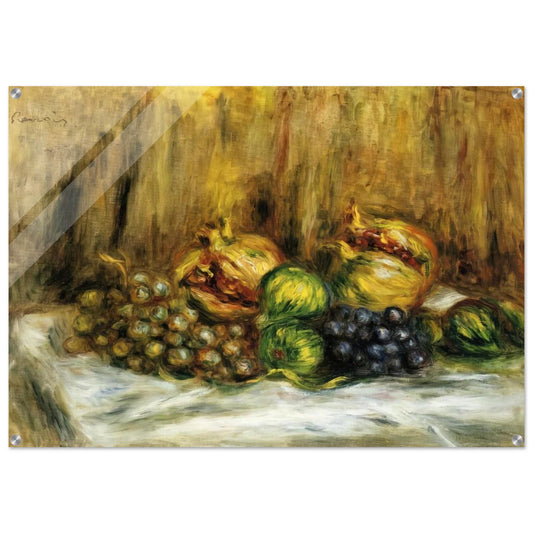 Still Life with Grapes - Pierre-Auguste Renoir Acrylic Print - 70x100 cm / 28x40″ inches