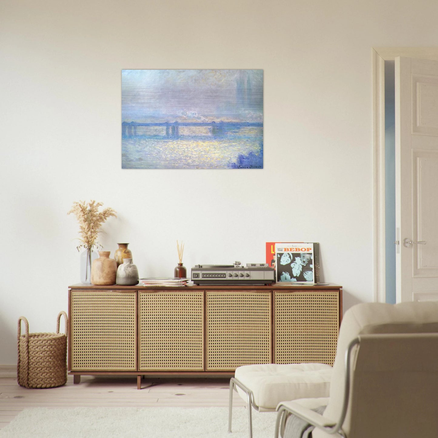 Charing Cross Bridge, Overcast Weather - claude monet Brushed Aluminum Print - 70x100 cm / 28x40 inches | claude monet Aluminum Print | claude monet Prints