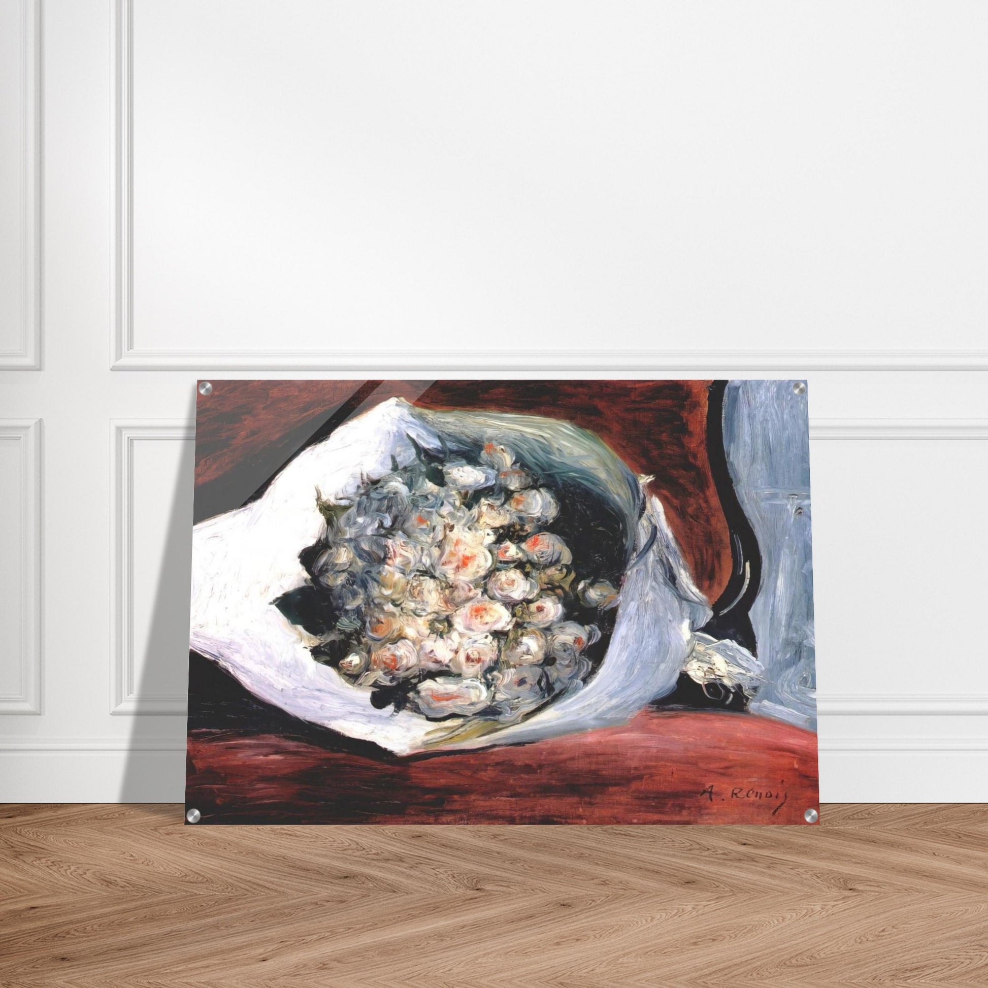 Bouquet in a theater box - Pierre-Auguste Renoir Acrylic Print - 70x100 cm / 28x40″ inches