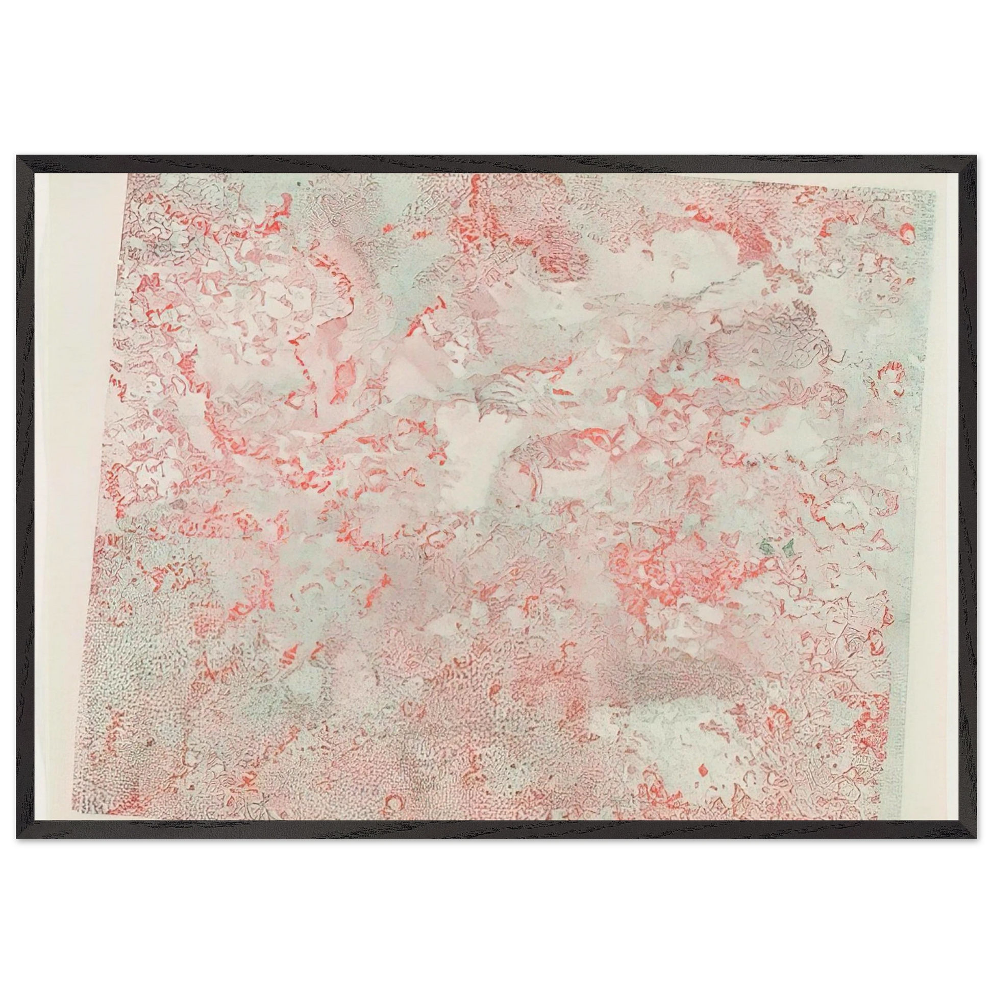 ANAGLYPHIC VIEW MOON ROCKS STEREOSCOPIC IMAGE OF LUNAR SURFACE 1973 - Nancy Graves Framed Art Print – Black Wooden Frame - Default Title - -Framed Art Print