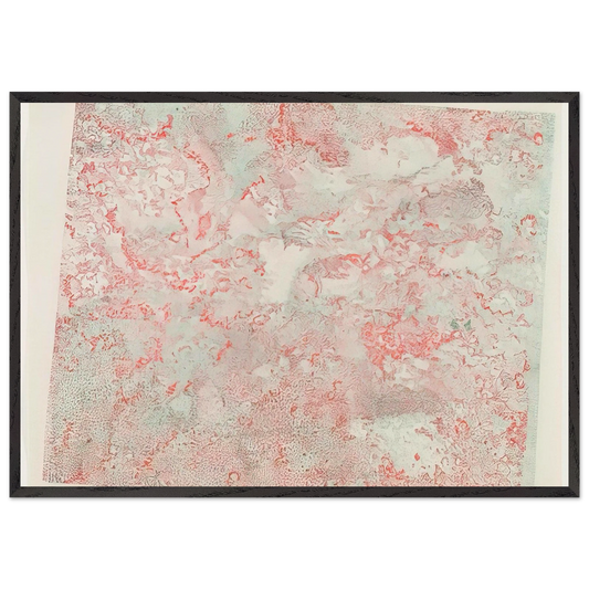 ANAGLYPHIC VIEW MOON ROCKS STEREOSCOPIC IMAGE OF LUNAR SURFACE 1973 - Nancy Graves Framed Art Print – Black Wooden Frame - Default Title - -Framed Art Print