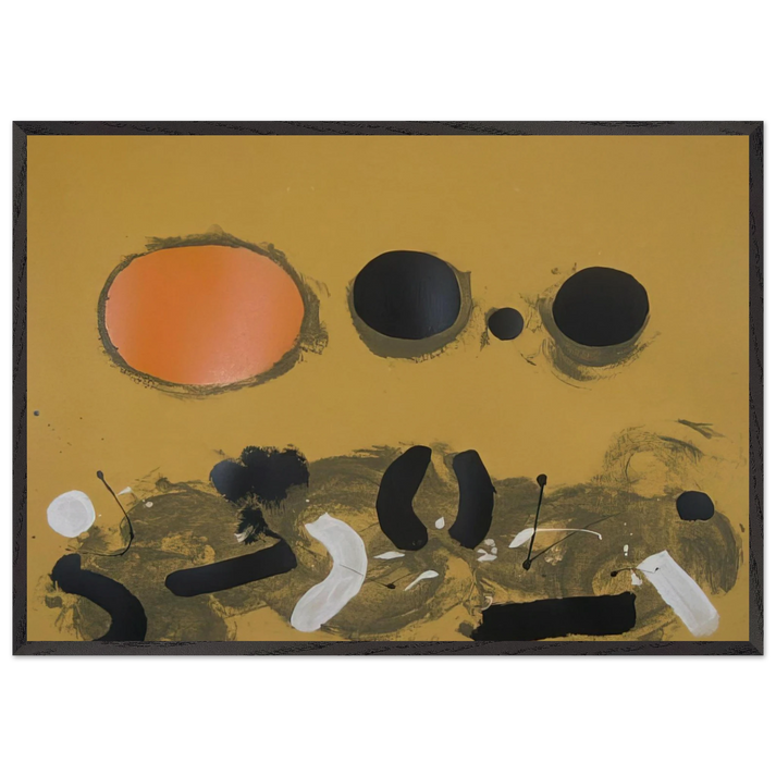 Orange Oval - 1972 - Adolph Gottlieb 70x100 cm / 28x40 inches Framed Art Print – Black Wooden Frame