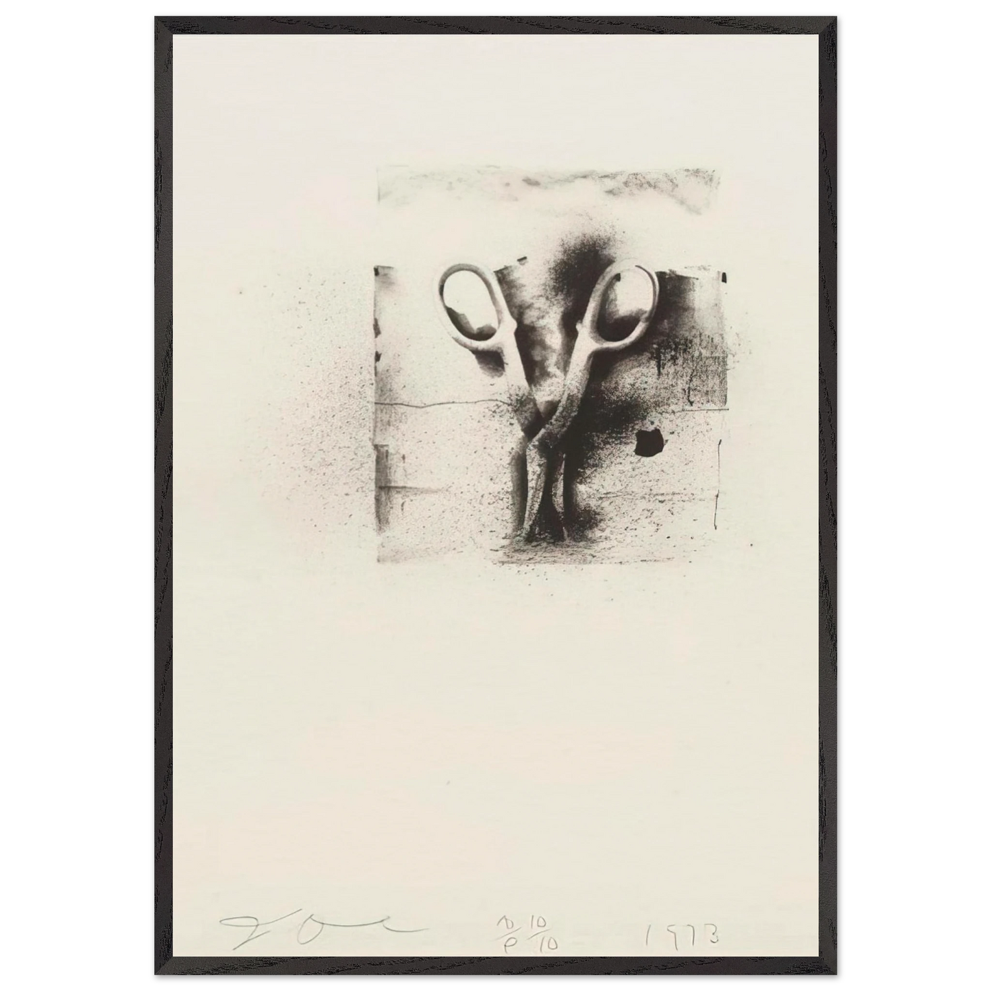 UNTITLED FROM TEN WINTER TOOLS 1973 2 - Jim Dine Framed Art Print – Black Wooden Frame - Default Title - -Framed Art Print