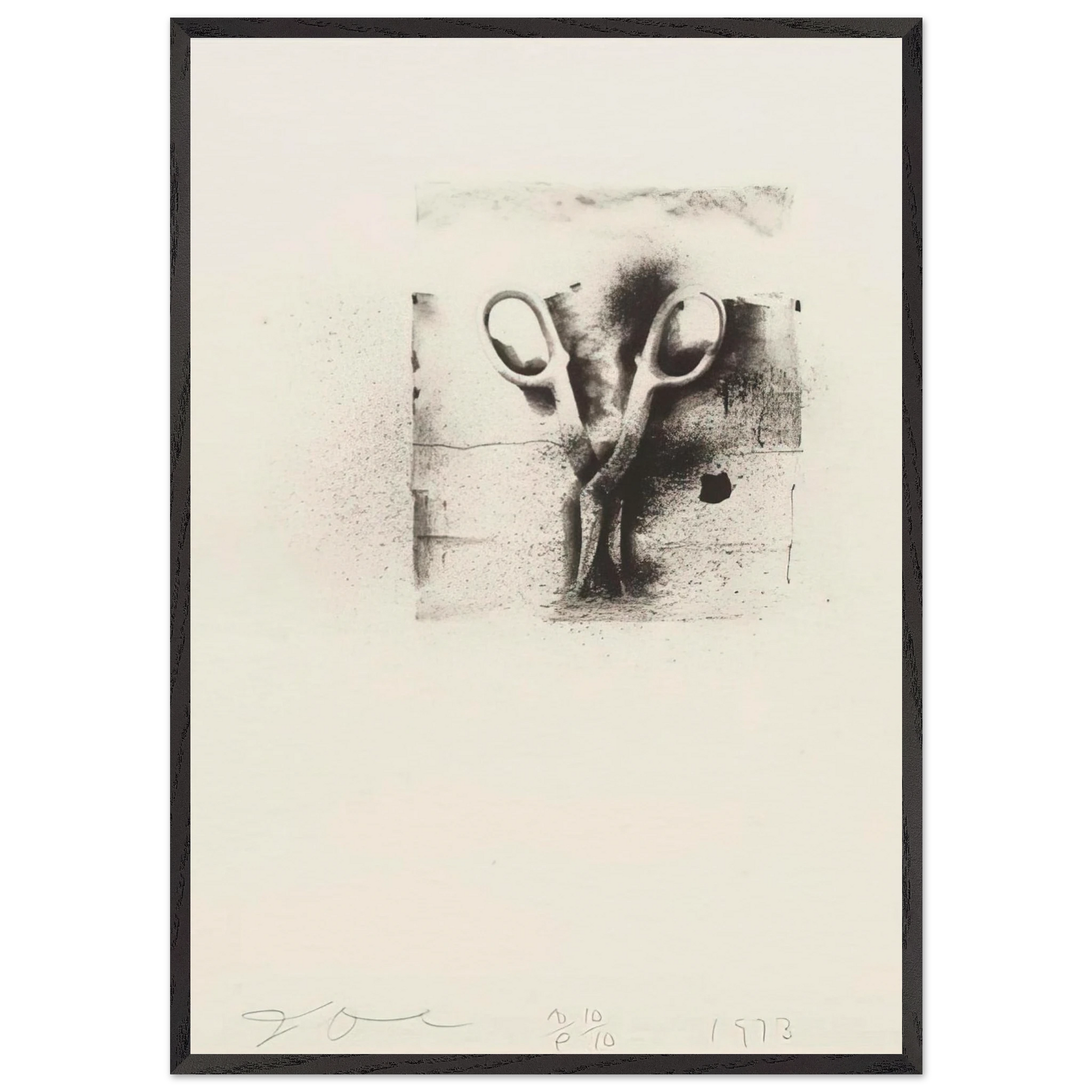 UNTITLED FROM TEN WINTER TOOLS 1973 2 - Jim Dine Framed Art Print – Black Wooden Frame - Default Title - -Framed Art Print