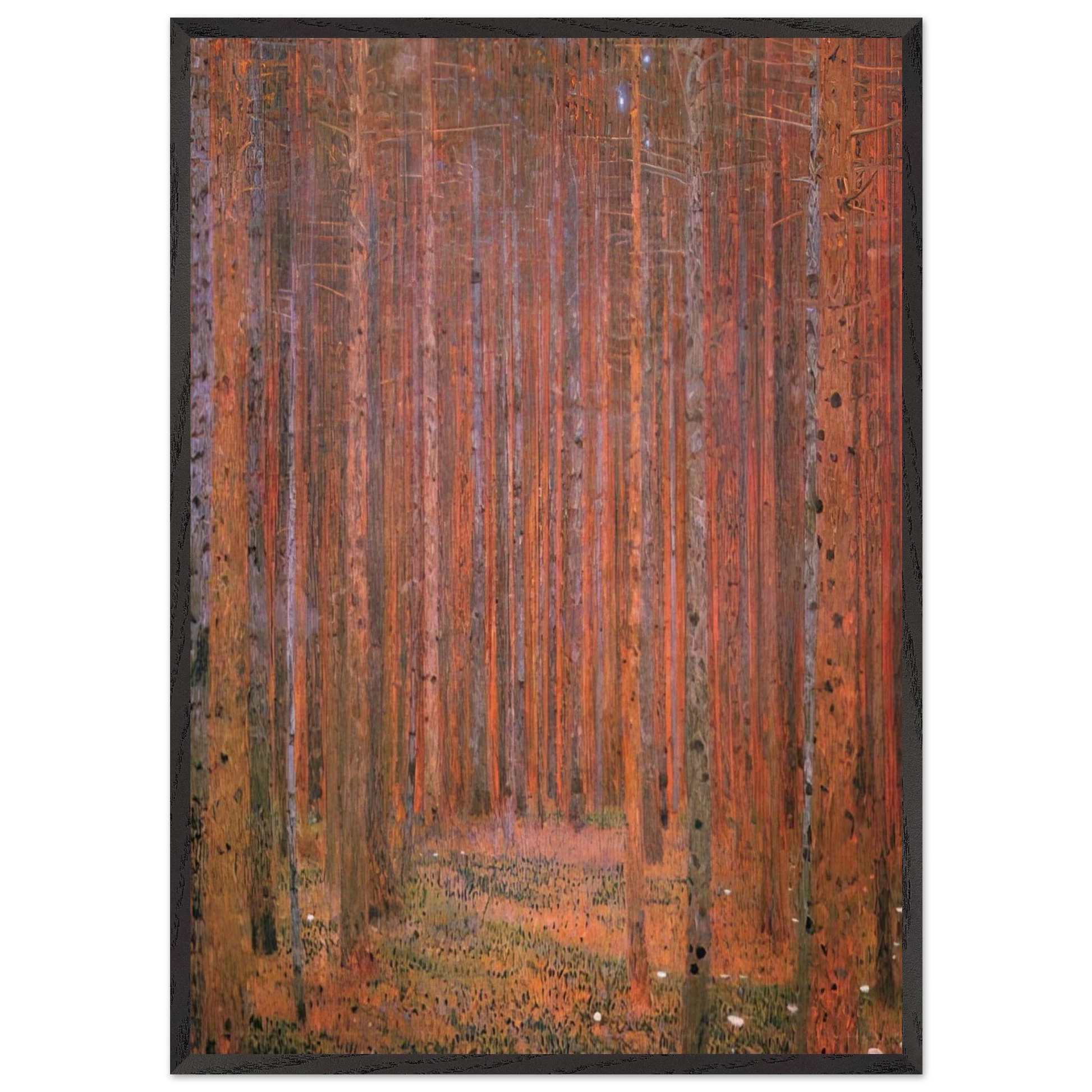 FIR FOREST I - Gustav Klimt Framed Art Print – Black Wooden Frame - Default Title - -Framed Art Print