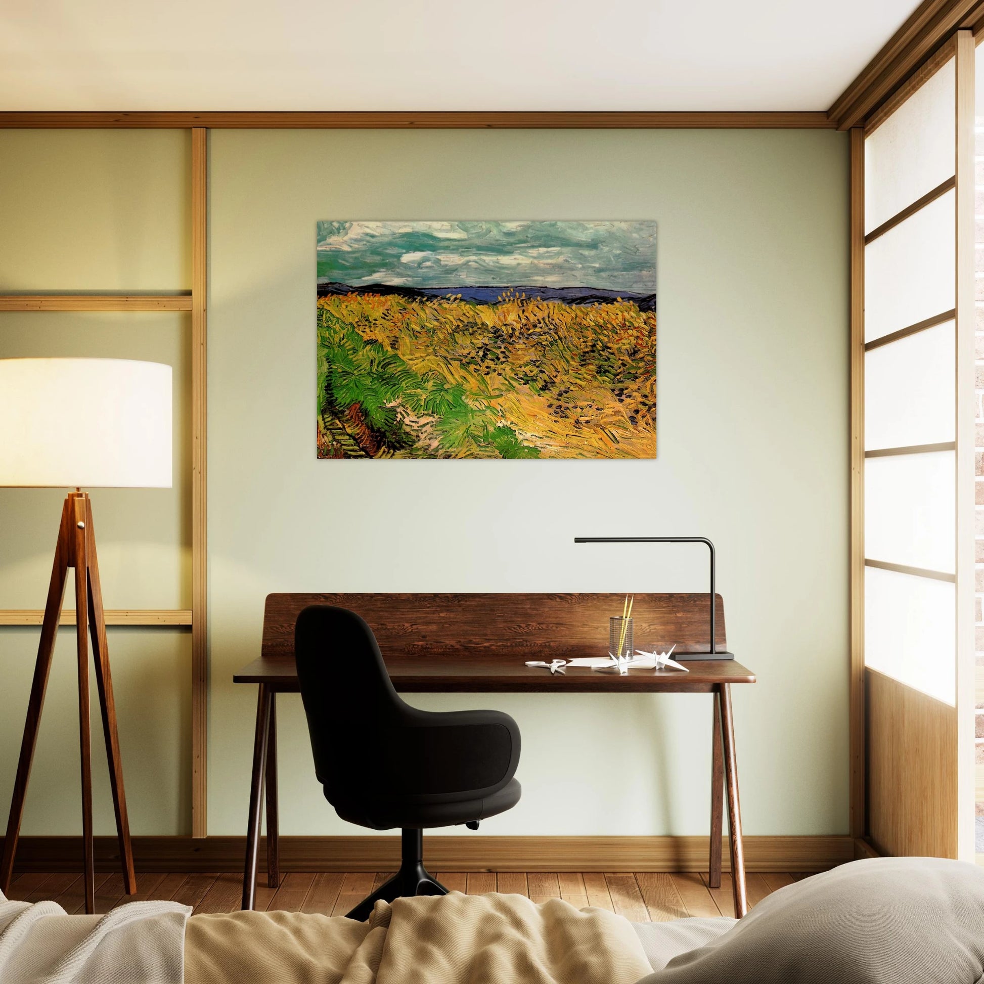 Wheat Field with Cornflowers - Vincent van Gogh Brushed Aluminum Print - 70x100 cm / 28x40 inches | Vincent van Gogh Aluminum Print | Vincent van Gogh Prints