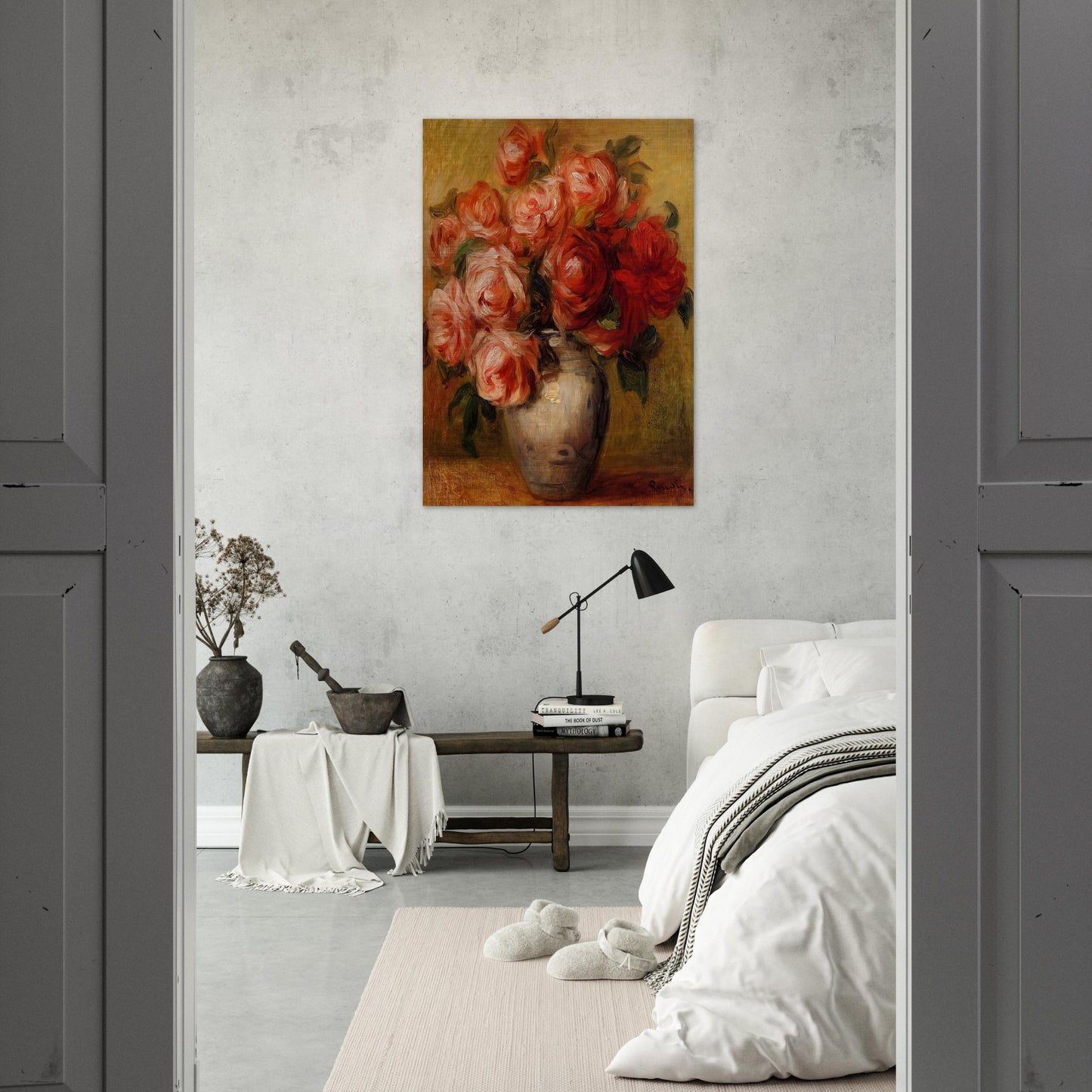 Still Life with Roses - Pierre-Auguste Renoir Brushed Aluminum Print - 70x100 cm / 28x40 inches | Pierre-Auguste Renoir Aluminum Print | Pierre-Auguste Renoir Prints