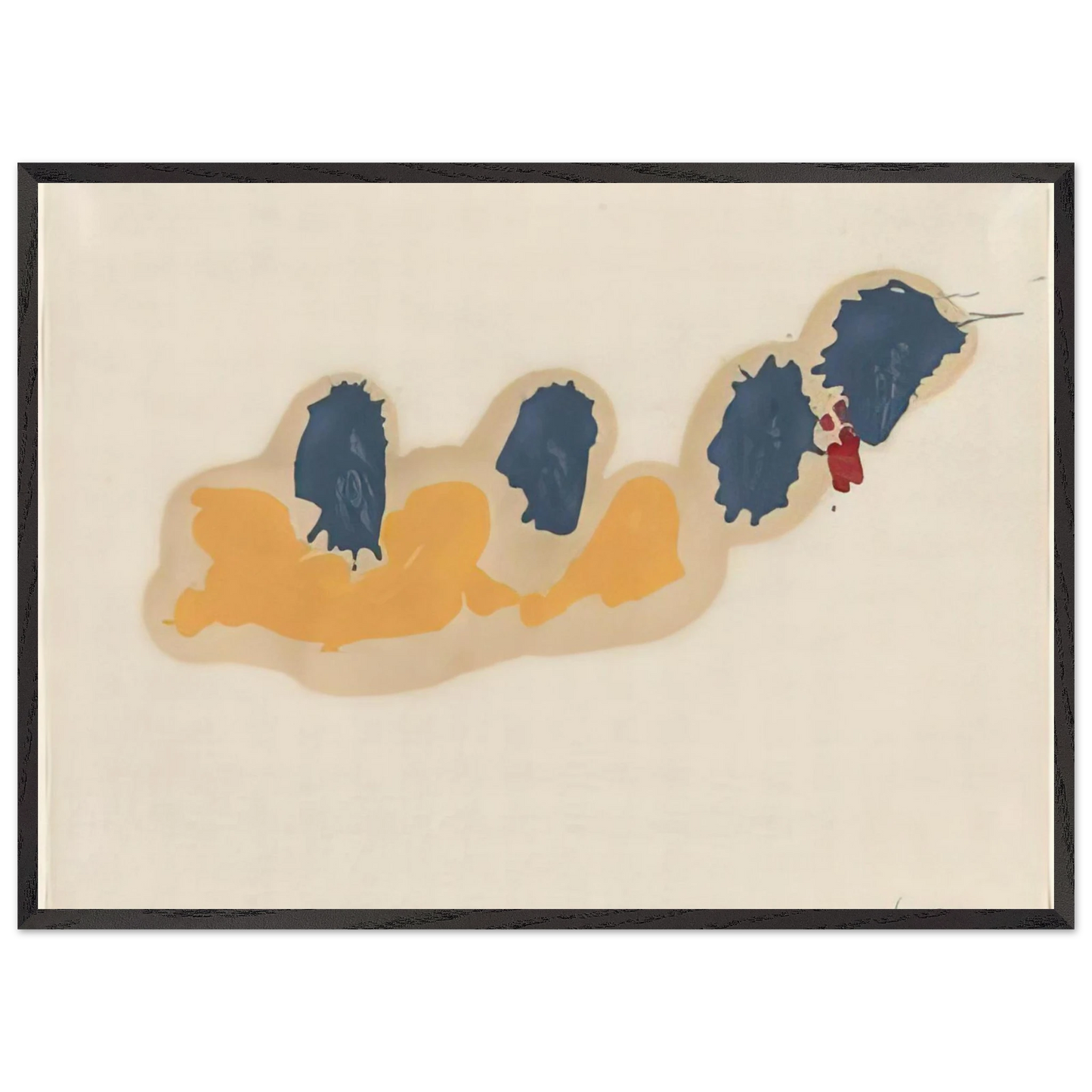 Helen Frankenthaler - April IV - 1960 Wall art - 30x45 cm / 12x18 inches - Premium Wooden Framed Poster With Fine Art Paper - Black frame