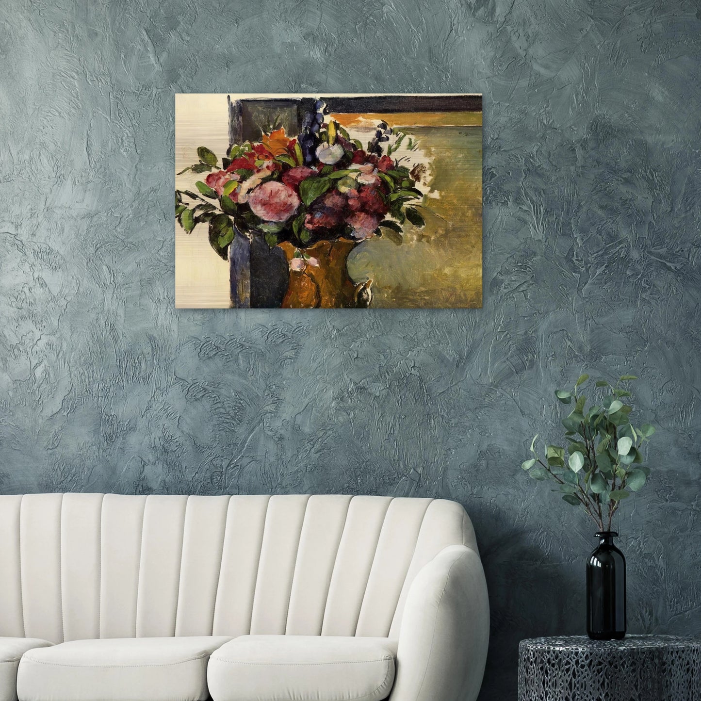 Flowers in a Vase - Paul Cézanne Brushed Aluminum Print - 70x100 cm / 28x40 inches | Paul Cézanne Aluminum Print | Paul Cézanne Prints