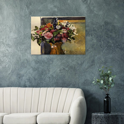 Flowers in a Vase - Paul Cézanne Brushed Aluminum Print - 70x100 cm / 28x40 inches | Paul Cézanne Aluminum Print | Paul Cézanne Prints