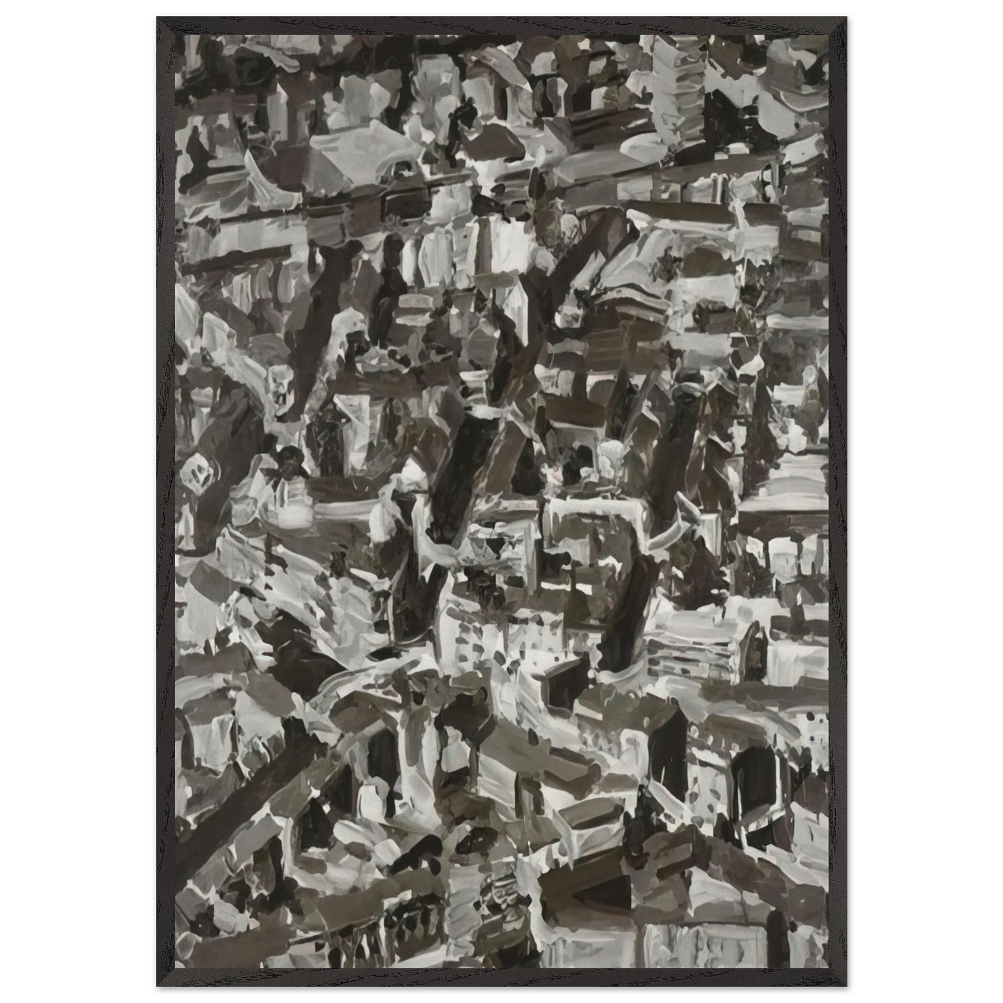 TOWNSCAPE D 1968 - Gerhard Richter Framed Art Print – Black Wooden Frame - Default Title - -Framed Art Print