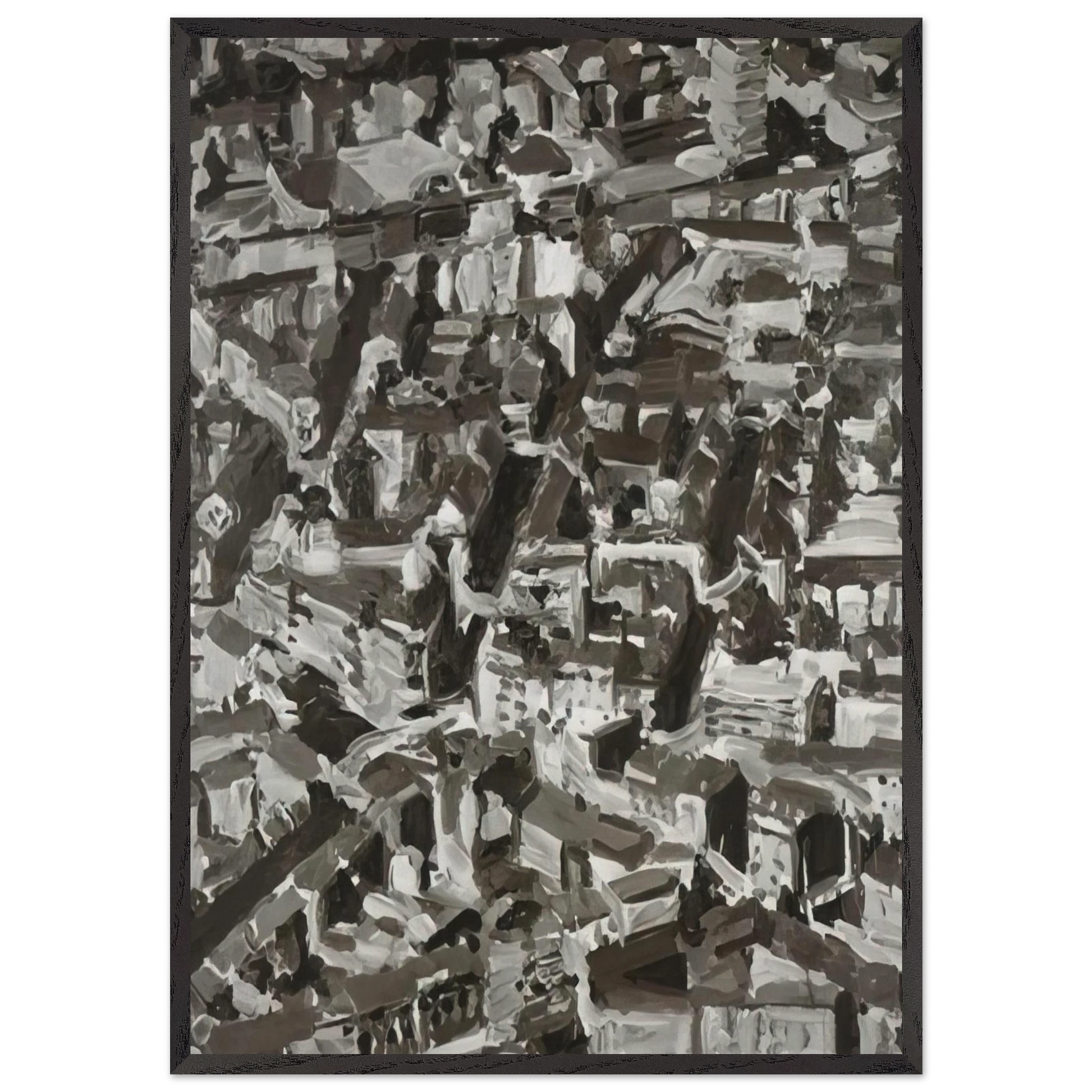 TOWNSCAPE D 1968 - Gerhard Richter Framed Art Print – Black Wooden Frame - Default Title - -Framed Art Print