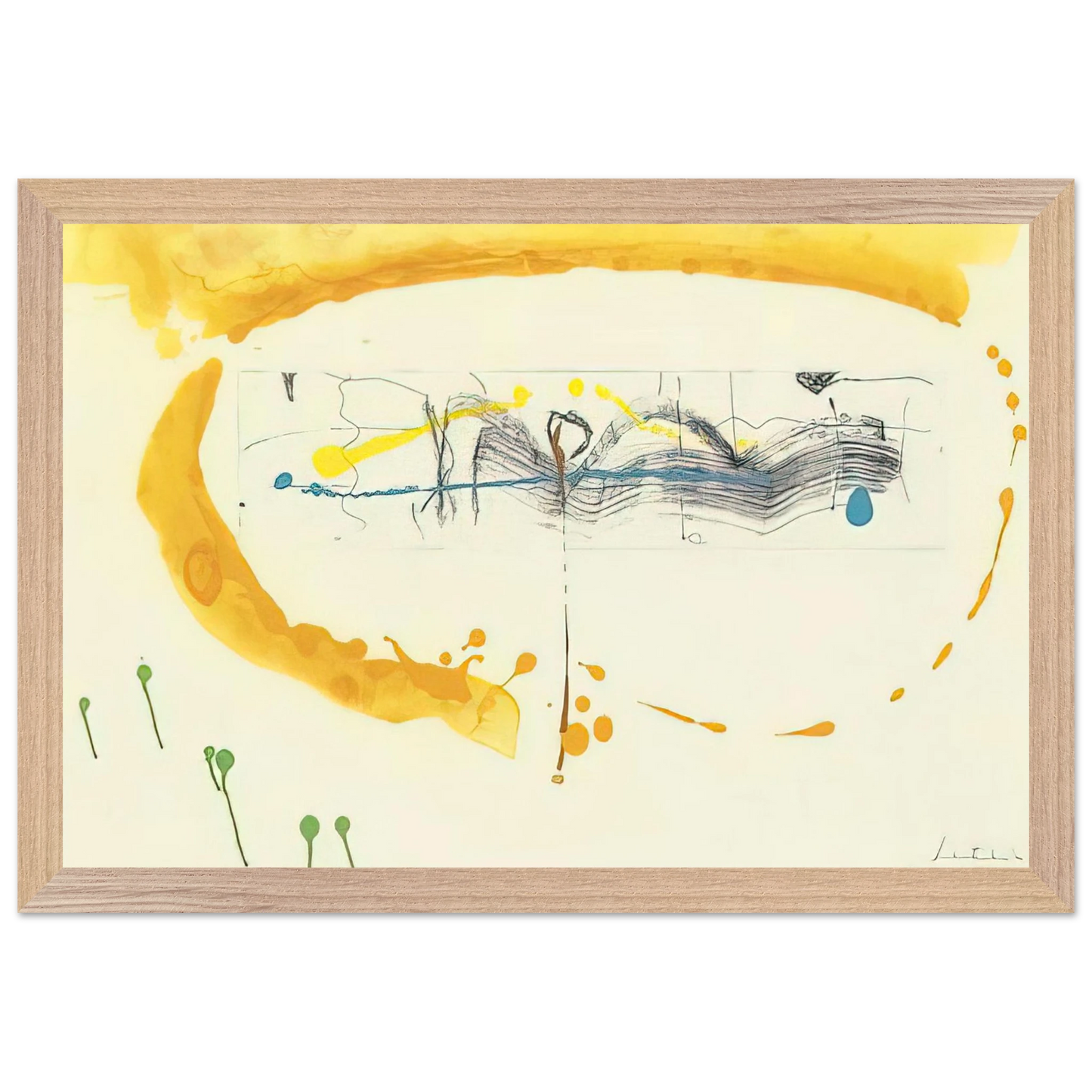 Helen Frankenthaler - Making Music - 2000 Wall art - 40x50 cm / 16x20 inches - Premium Wooden Framed Poster With Fine Art Paper - Black frame