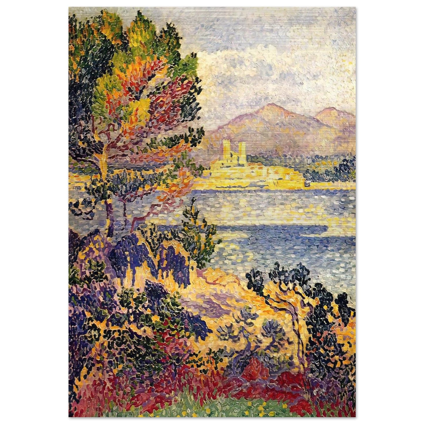 Antibes, Morning - Henri-Edmond Cross Brushed Aluminum Print - 70x100 cm / 28x40 inches | Henri-Edmond Cross Aluminum Print | Henri-Edmond Cross Prints