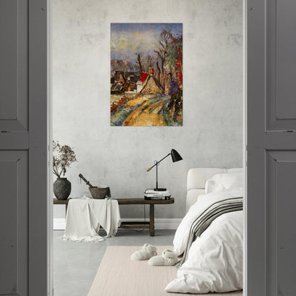 The Turn in the Road at Auvers - Paul Cézanne Brushed Aluminum Print - 70x100 cm / 28x40 inches | Paul Cézanne Aluminum Print | Paul Cézanne Prints