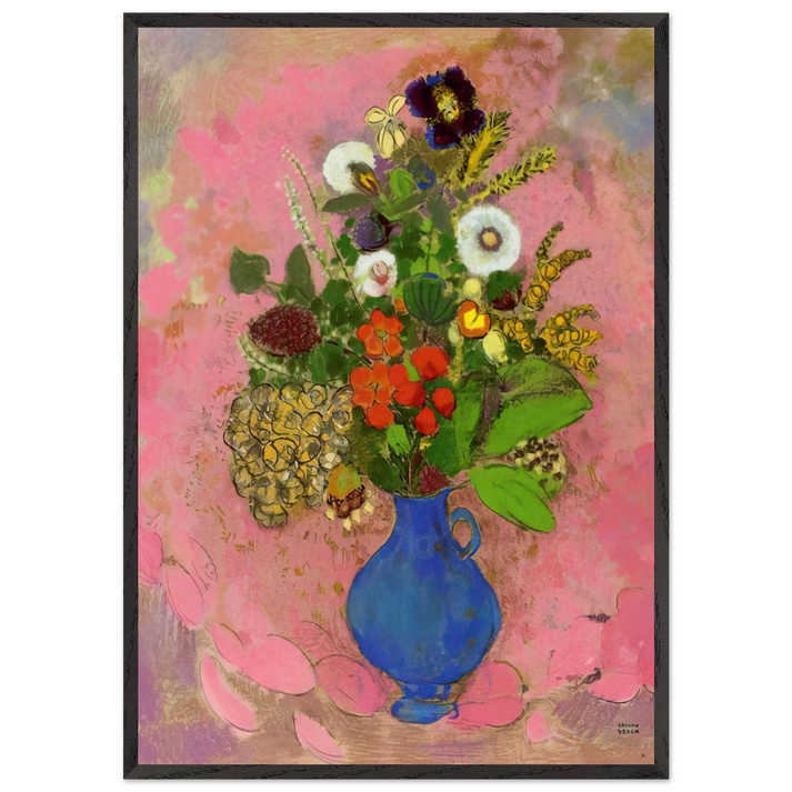 FLOWERS 1905 - Odilon Redon 70x100 cm / 28x40 inches Framed Art Print – Black Wooden Frame