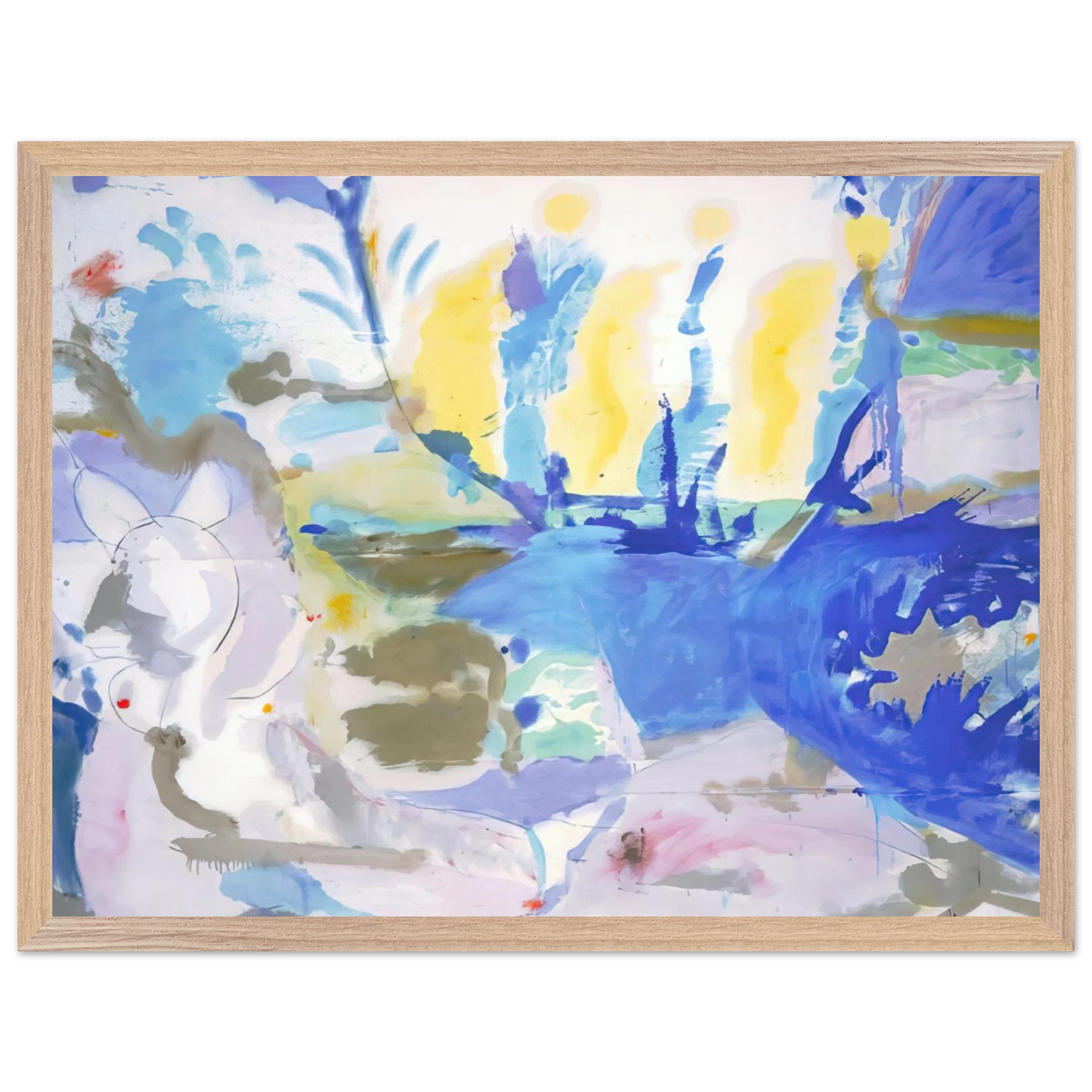 Helen Frankenthaler - Basque Beach - 1958 Wall art - A2 (42 x 59.4  cm) - Premium Wooden Framed Poster With Fine Art Paper - Wood frame