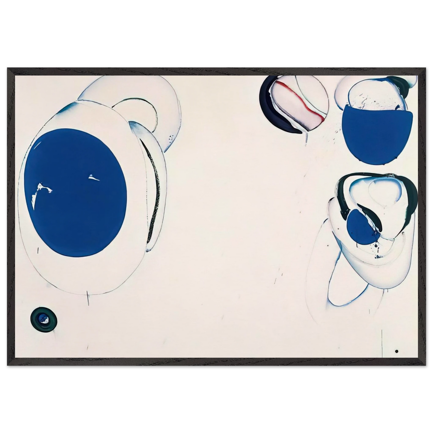 Blue Balls VIII - Sam Francis Framed Art Print – Black Wooden Frame - Default Title - -Framed Art Print