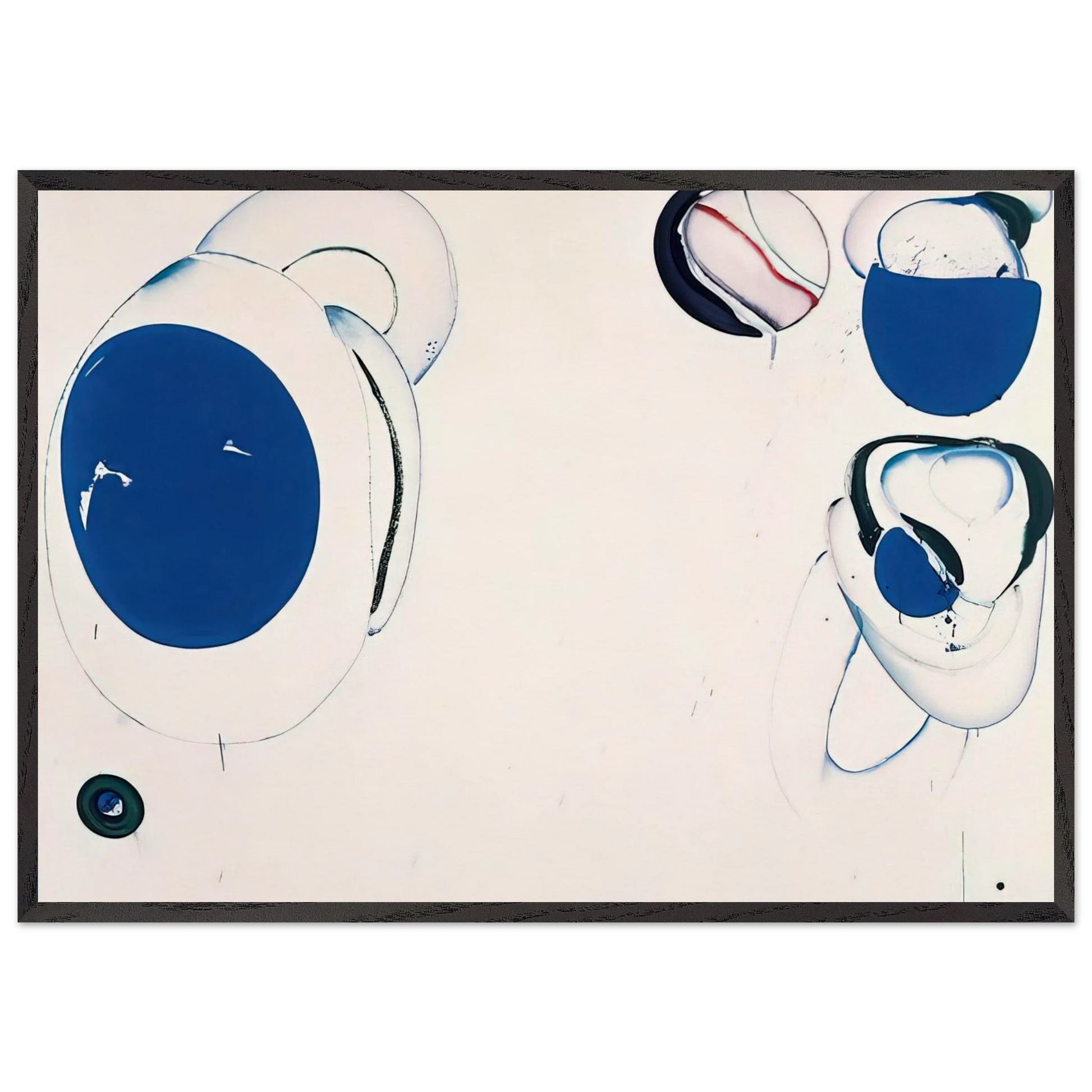 Blue Balls VIII - Sam Francis Framed Art Print – Black Wooden Frame - Default Title - -Framed Art Print