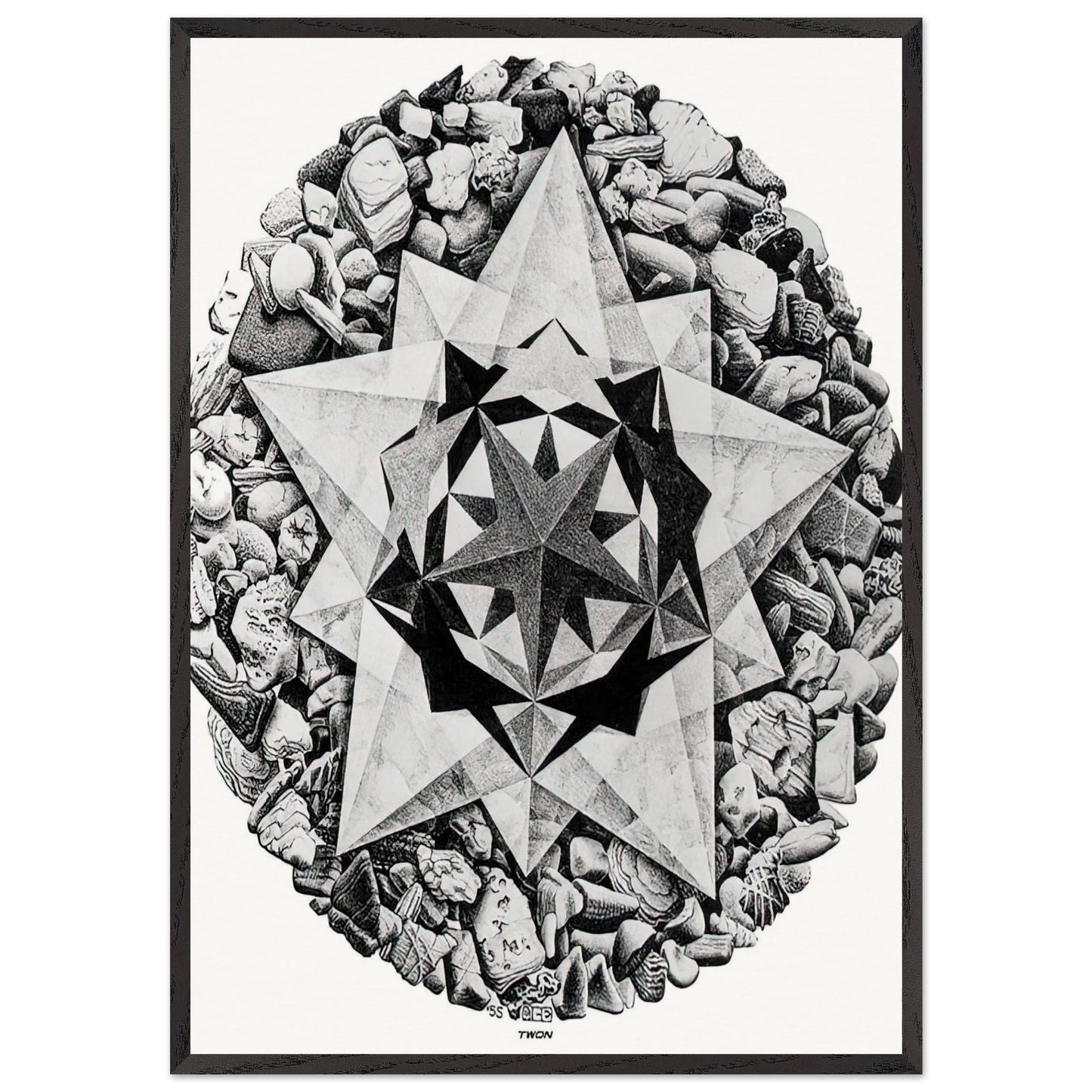 ESCHER 1 - MC Escher Framed Art Print – Black Wooden Frame - Default Title - -Framed Art Print