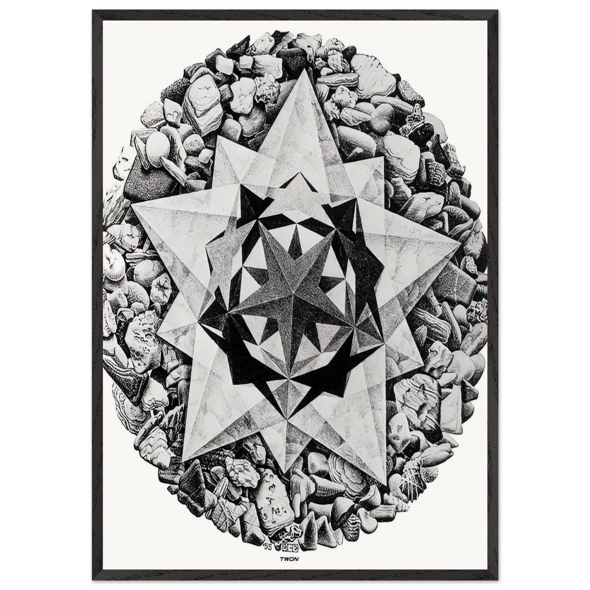 ESCHER 1 - MC Escher Framed Art Print – Black Wooden Frame - Default Title - -Framed Art Print