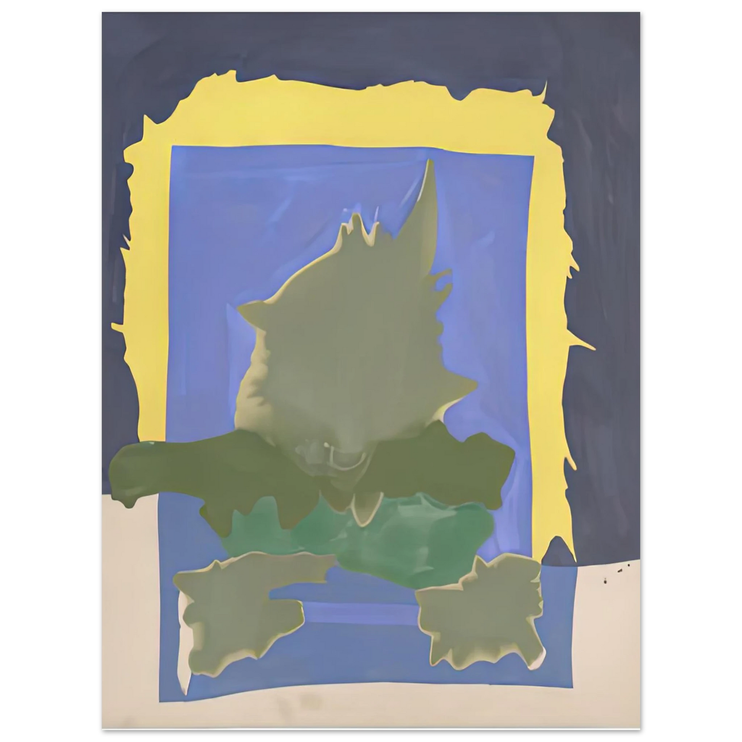 Helen Frankenthaler - Interior Landscape, 1964- Wall Art - 21x29.7 cm / 8x12" - Premium Wooden Framed Poster With Fine Art Paper - White frame