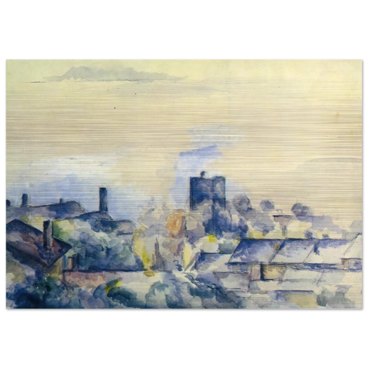 Roofs in L'Estaque - Paul Cézanne Brushed Aluminum Print - 70x100 cm / 28x40 inches | Paul Cézanne Aluminum Print | Paul Cézanne Prints