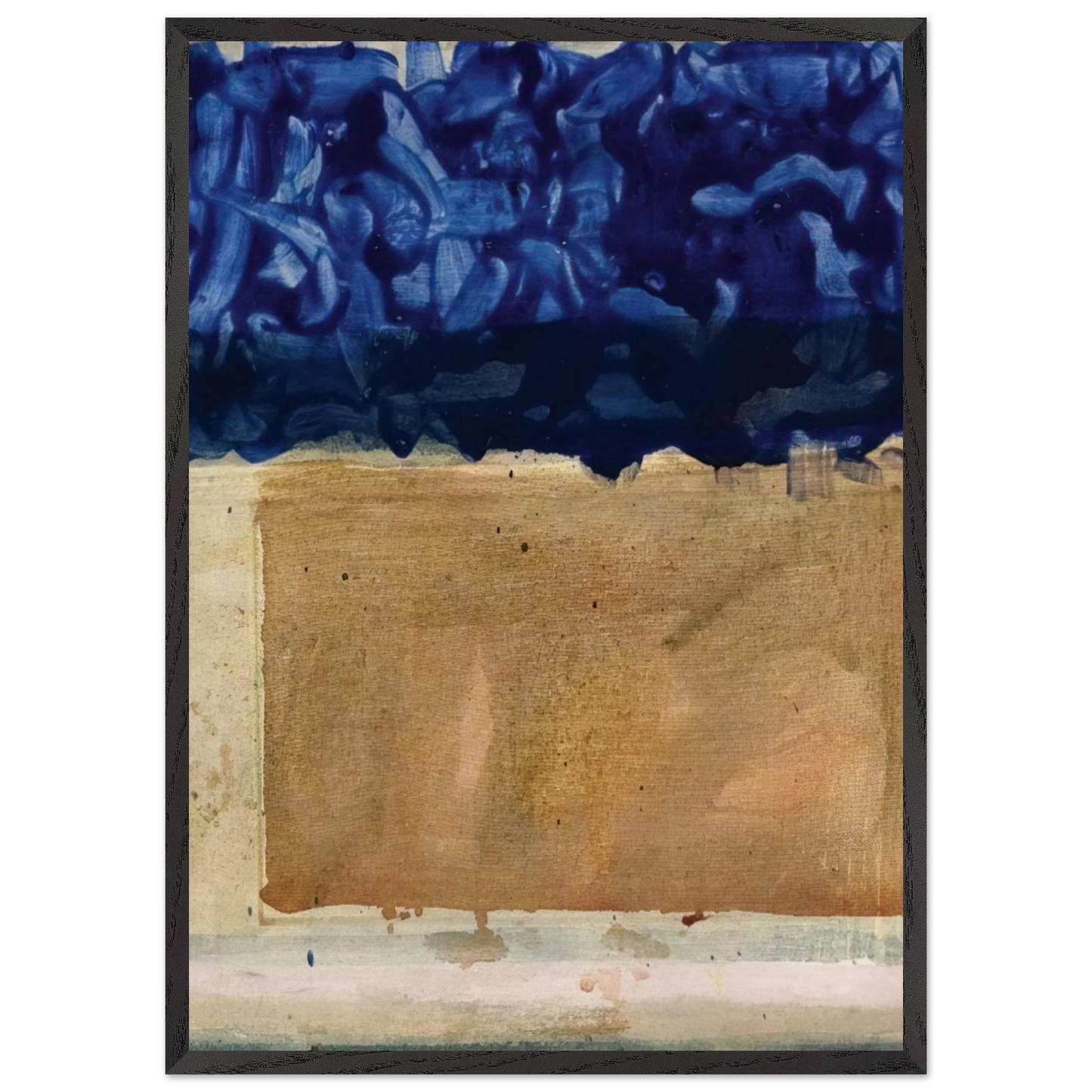 Helen Frankenthaler - Shoreline - 1952 Wall art - 28x43  cm / XL (11x17 inches) - Premium Wooden Framed Poster With Fine Art Paper - White frame