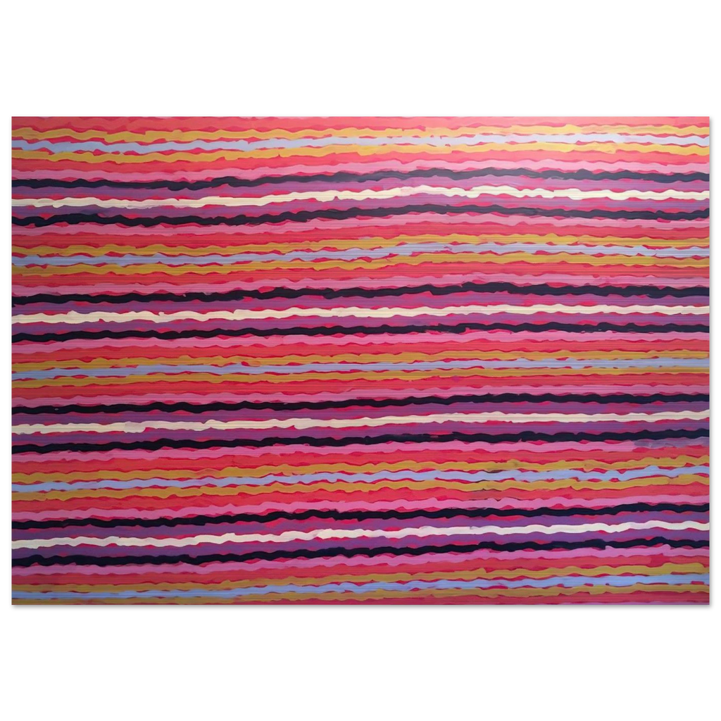 Spear Dreaming, South of Naperby - 1995 - Clifford Possum Tjapaltjarri Brushed Aluminum Print - 70x100 cm / 28x40 inches | Clifford Possum Tjapaltjarri Aluminum Print | Clifford Possum Tjapaltjarri Prints