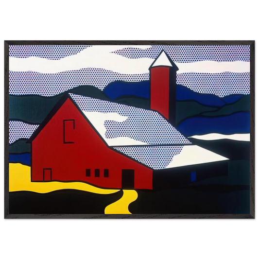 RED BARN II 1969 - Roy Lichtenstein Framed Art Print – Black Wooden Frame - Default Title - -Framed Art Print