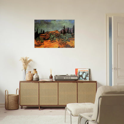Wooden Sheds - Vincent van Gogh Brushed Aluminum Print - 70x100 cm / 28x40 inches | Vincent van Gogh Aluminum Print | Vincent van Gogh Prints