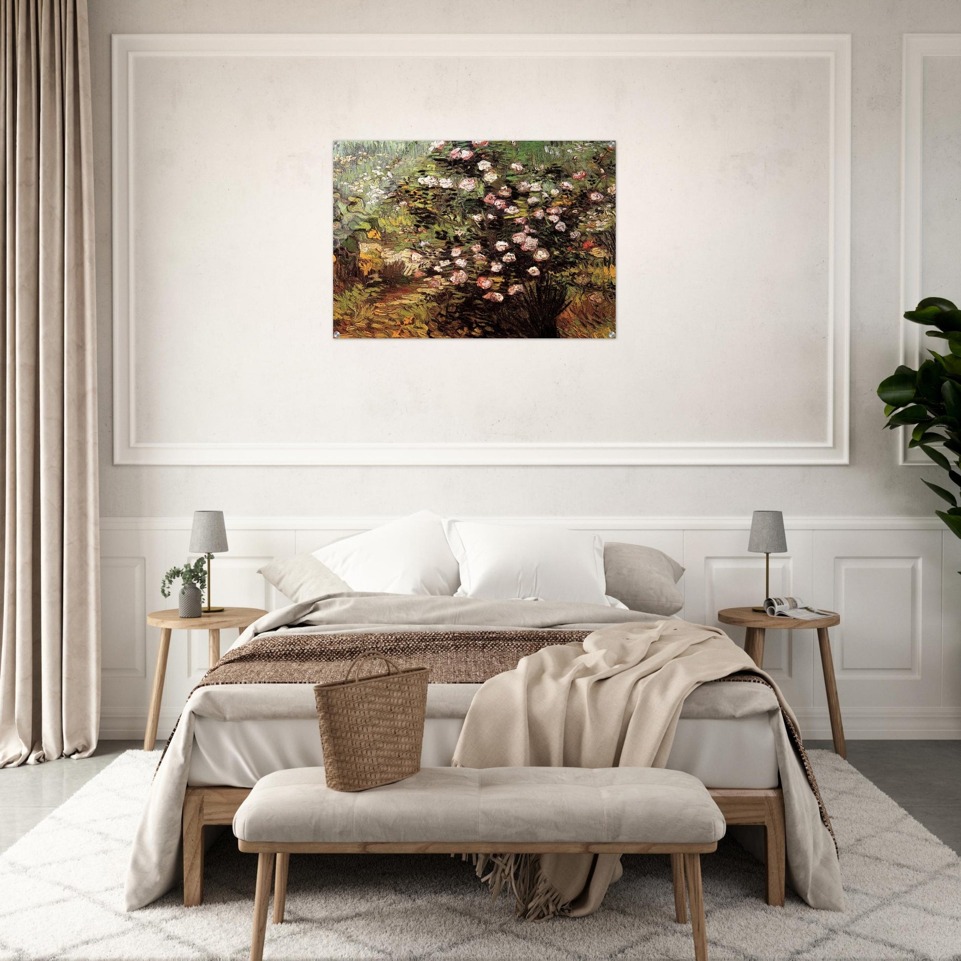 Rosebush in Blossom - Vincent van Gogh Acrylic Print - 70x100 cm / 28x40″ inches | Vincent van Gogh Wall Art | Vincent van Gogh Prints
