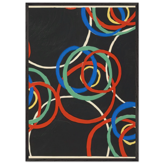 DESIGN - Sonia Delaunay 70x100 cm / 28x40 inches Framed Art Print – Black Wooden Frame