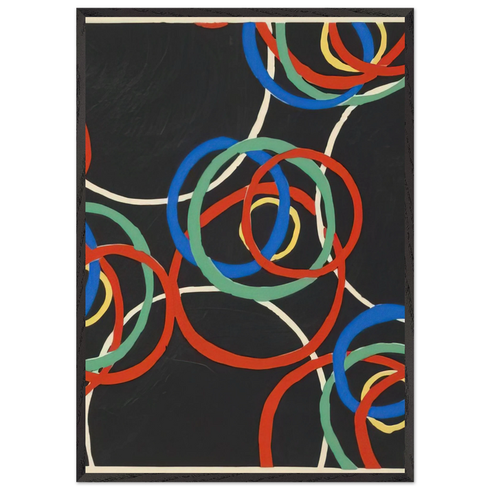 DESIGN - Sonia Delaunay 70x100 cm / 28x40 inches Framed Art Print – Black Wooden Frame