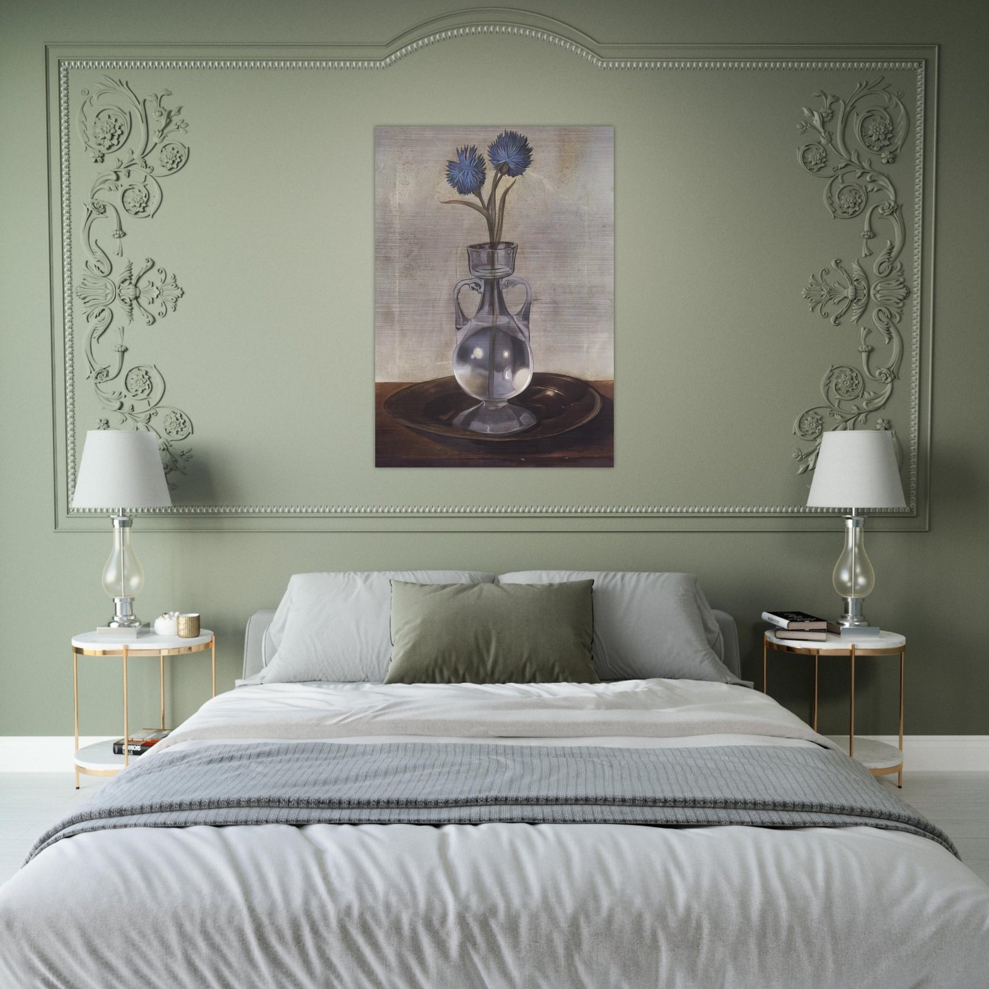 THE VASE OF CORNFLOWERS - Salvador Dali Brushed Aluminum Print - 70x100 cm / 28x40 inches | Salvador Dali Aluminum Print | Salvador Dali Prints