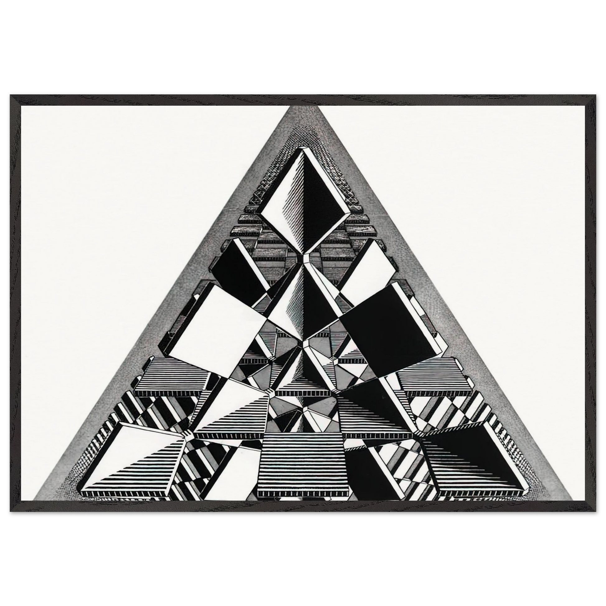 THREE INTERSECTING PLANES - MC Escher Framed Art Print – Black Wooden Frame - Default Title - -Framed Art Print