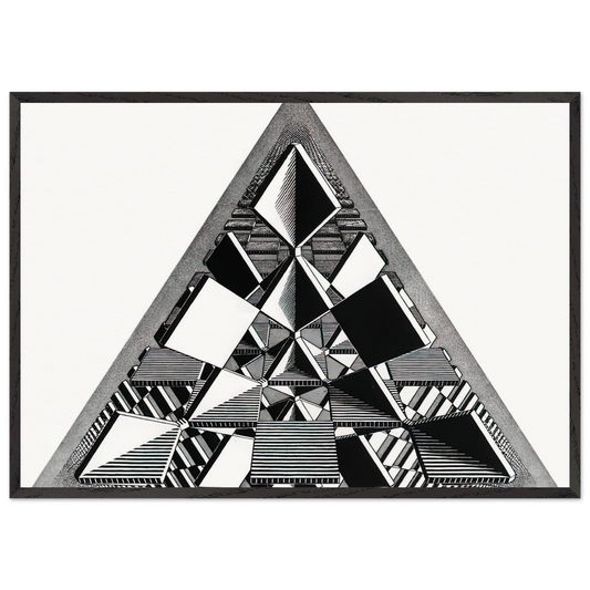 THREE INTERSECTING PLANES - MC Escher Framed Art Print – Black Wooden Frame - Default Title - -Framed Art Print